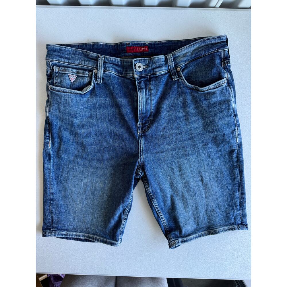 Mens Guess Denim Shorts 36 8" inseam
